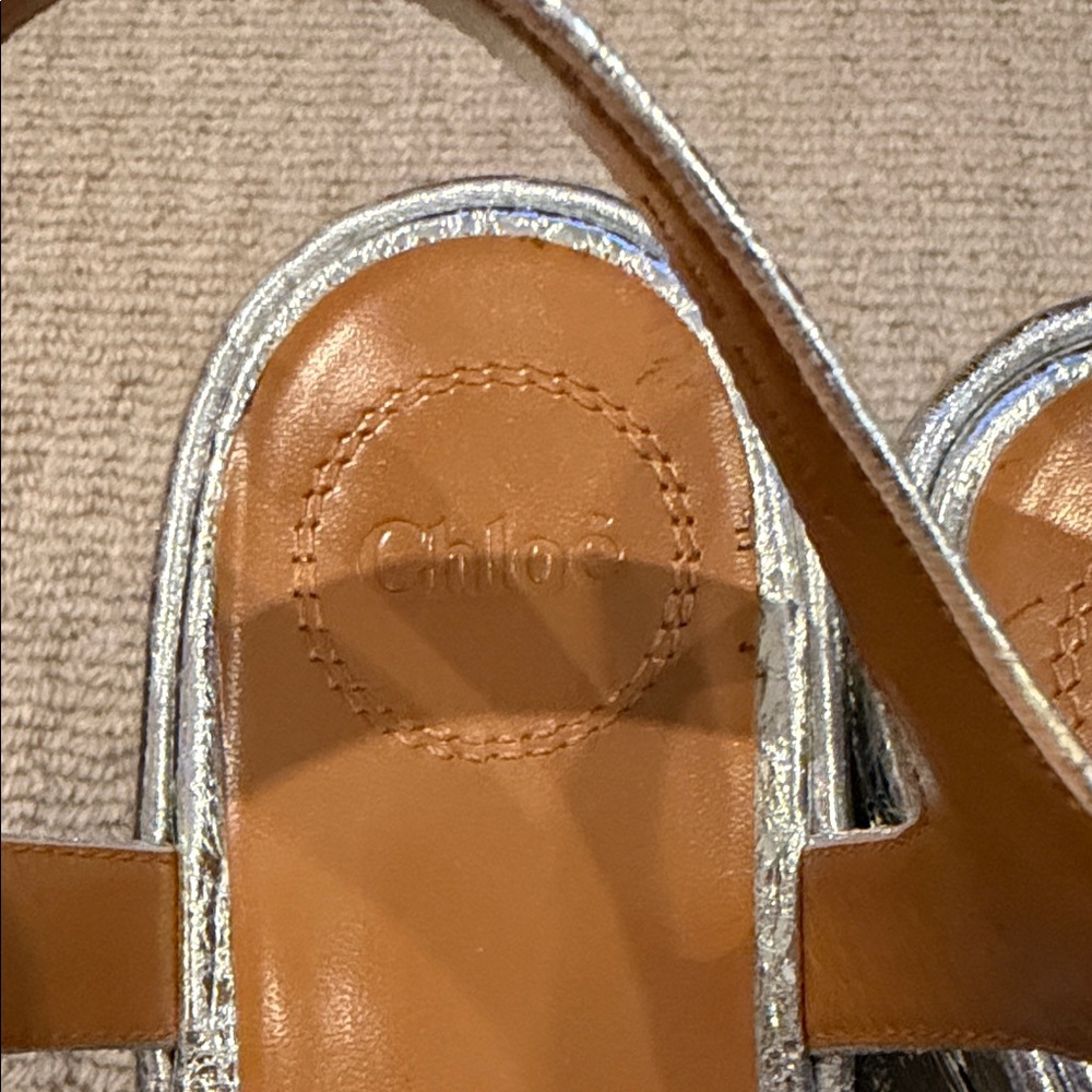 Chloe Silver Platform Sandals - image 4